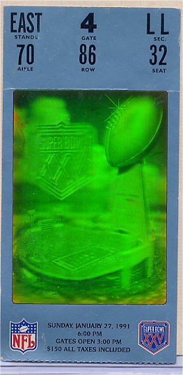 Ticket Stub - Super Bowl XXV