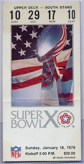 Ticket Stub - Super Bowl X