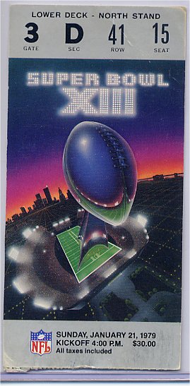 Ticket Stub - Super Bowl XIII