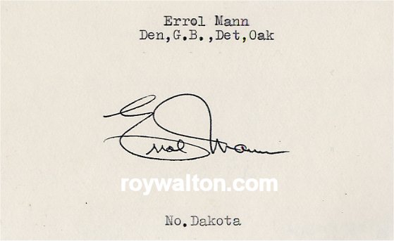 Errol Mann - Green Bay Packers