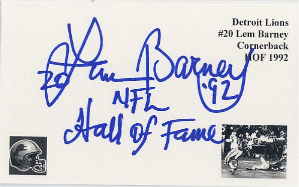 Lem Barney (HOF) - Detriot Lions