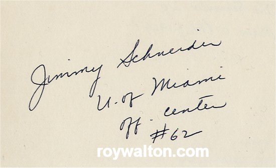 Jim Schneider C - Miami Hurricanes