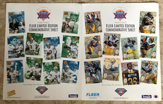 Limited Commerative Sheet - Super Bowl XXIX
