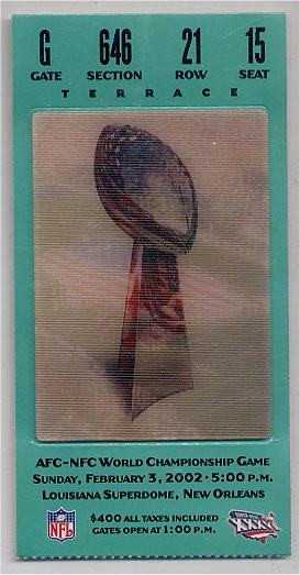 Ticket Stub - Super Bowl XXXVI