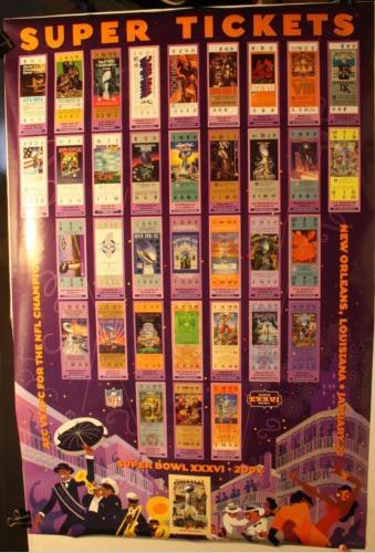 Ticket Poster - Super Bowl XXXVI