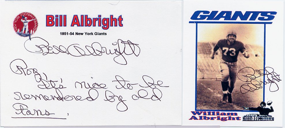 Bill Albright - New York Giants