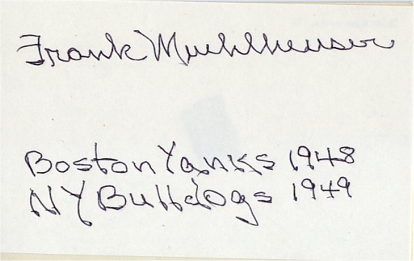 Frank Muehlheuser - Boston Yanks