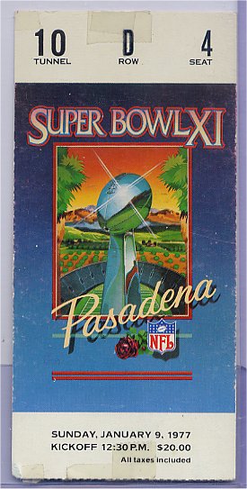 Ticket Stub - Super Bowl XI