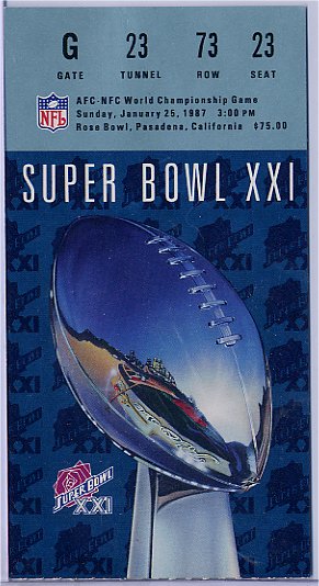Ticket Stub - Super Bowl XXI