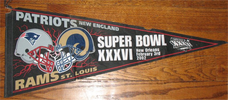 Dueling Helmets - Super Bowl XXXVI