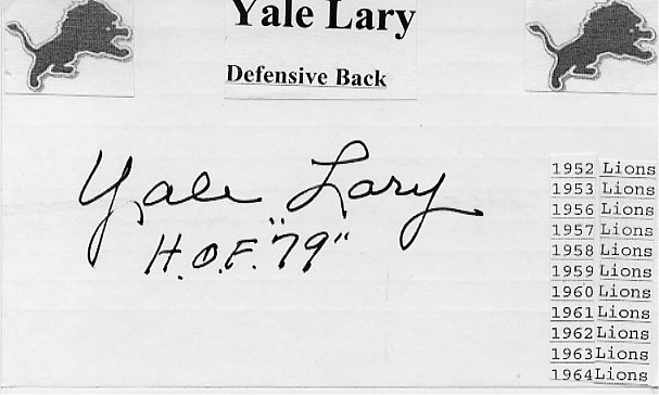 Yale Lary (HOF) - Detroit Lions
