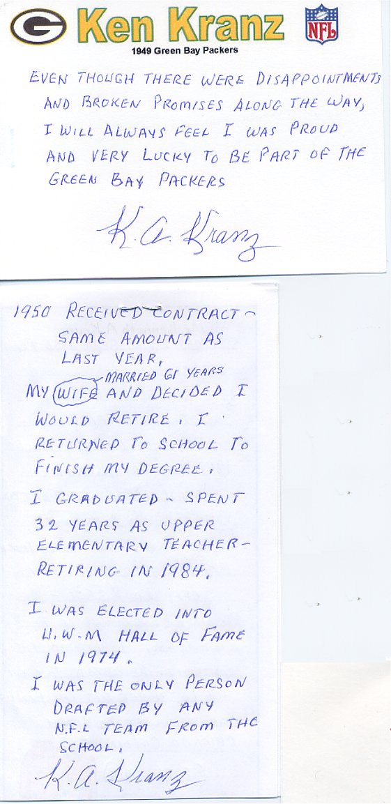 Ken Kranz - Green Bay Packers