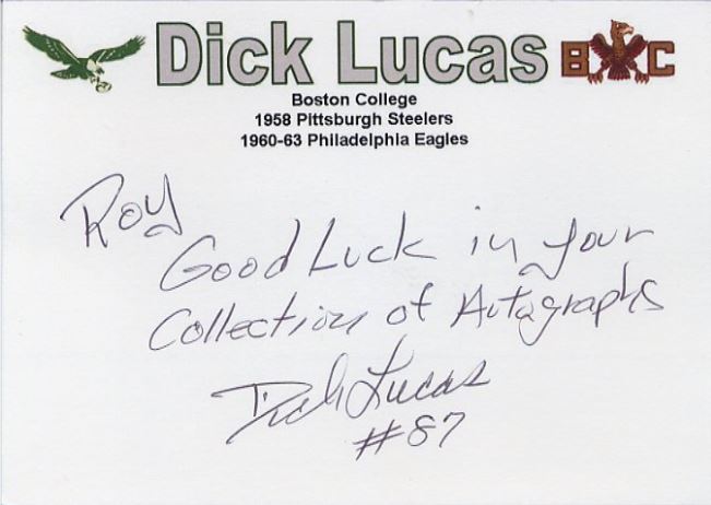 Dick Lucas - Pittsburgh Steelers