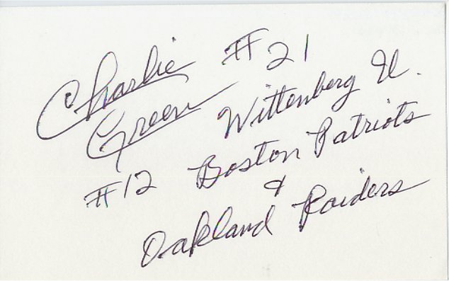 Charlie Green - Boston Patriots