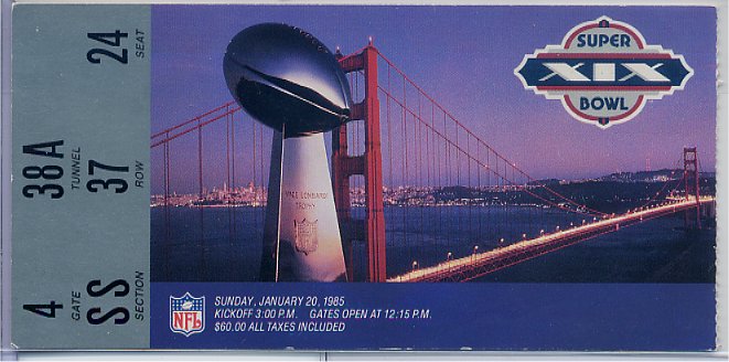 Ticket Stub - Super Bowl XIX