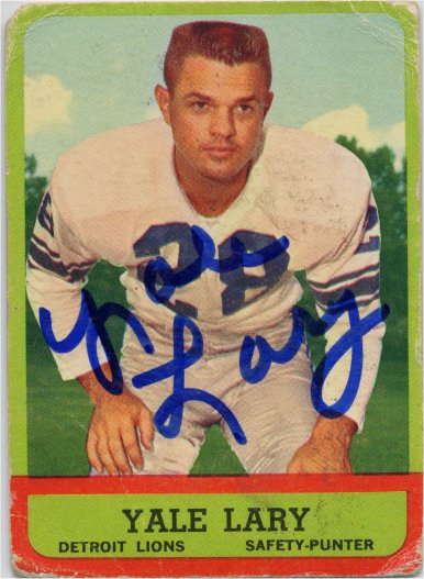 Yale Lary HOF - Detroit Lions