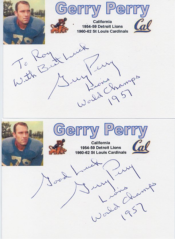 Gerry Perry  - Detroit Lions