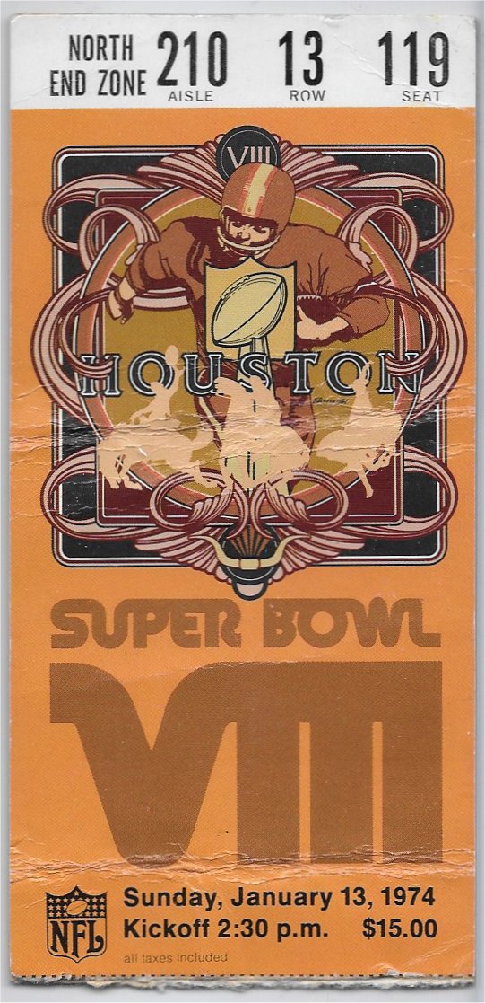 Ticket Stub - Super Bowl VIII