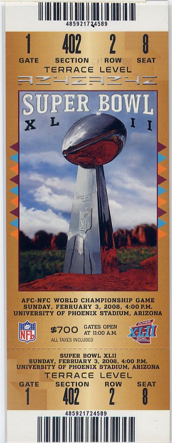 Full Ticket - Super Bowl XLII
