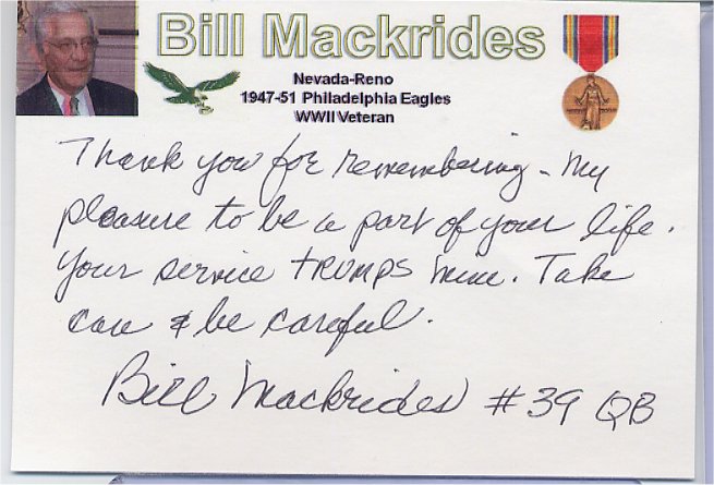 Bill Mackrides - Philadelphia Eagles