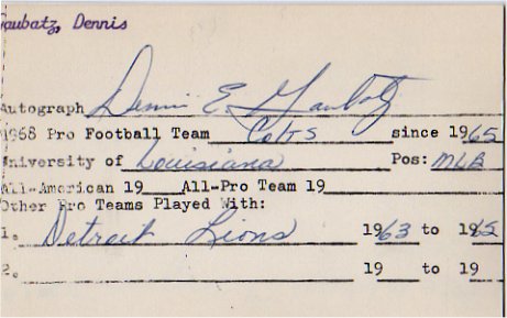 Dennis Goubatz - Detroit Lions