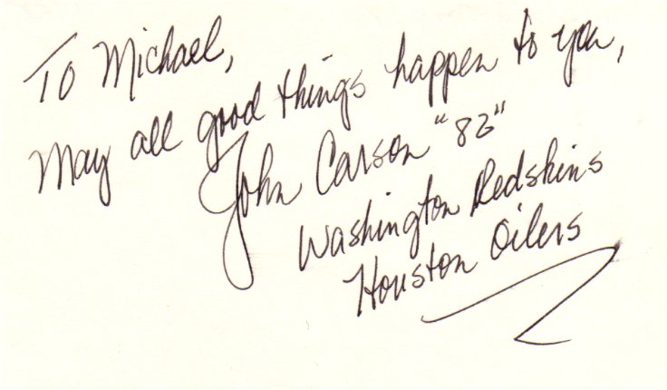 John Carson - Washington Redskins