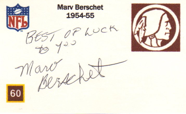 Marv Berschet - Washington Redskins