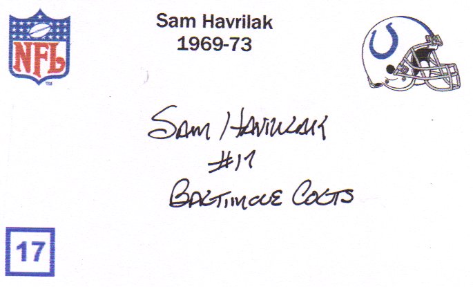 Sam Havrilak - Baltimore Colts