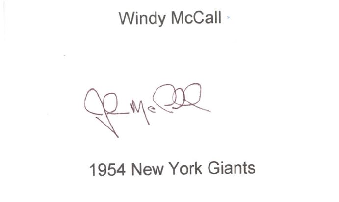 Windy McCall - MLB New York Giants