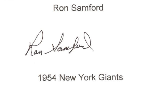 Ron Samford - MLB New York Giants