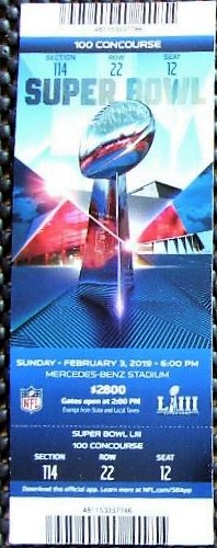 Blue 100 Level $2800 - Super Bowl LIII