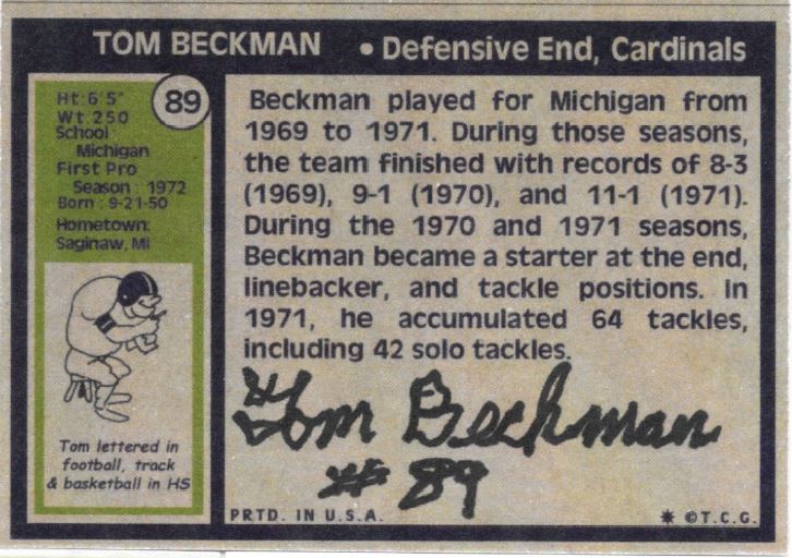 Tom Beckman - St Louis Cardinals
