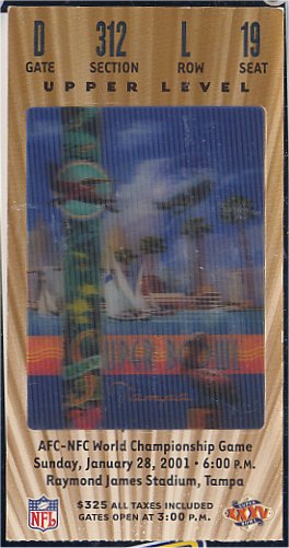 Ticket Stub Upper Level - Super Bowl XXXV