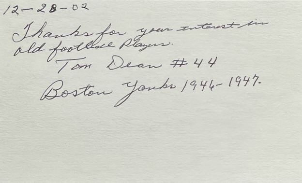 Tom Dean - Boston Yanks