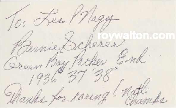 Bernie Scherer - Green Bay Packers