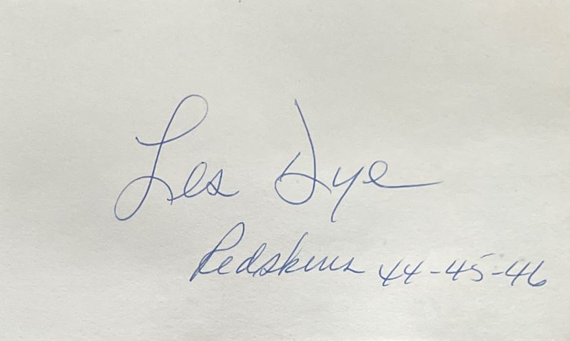 Les Dye - Washington Redskins