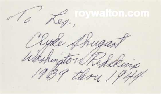 Clyde Shugart - Washington Redskins