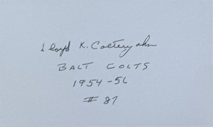 Lloyd Colteryahn - Baltimore Colts