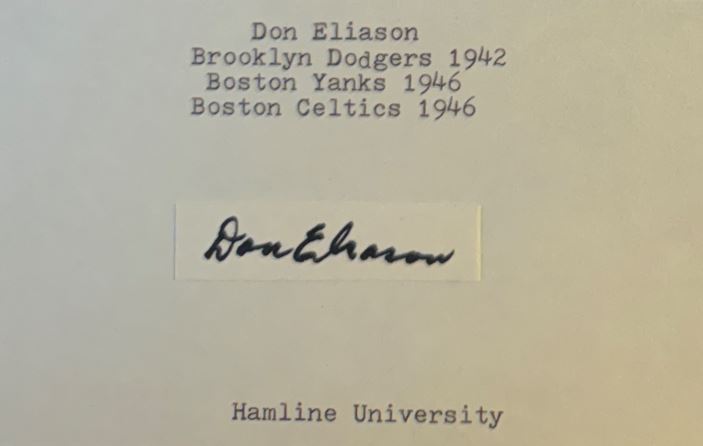Don Eliason - Brooklyn Dodgers