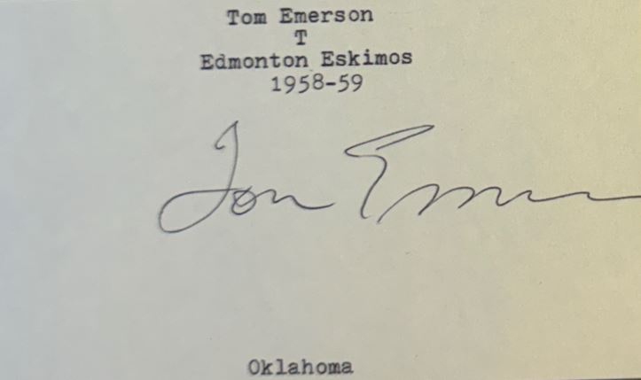 Tom Emerson - Edmonton Eskimos
