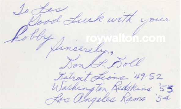 Don Doll - Detroit Lions