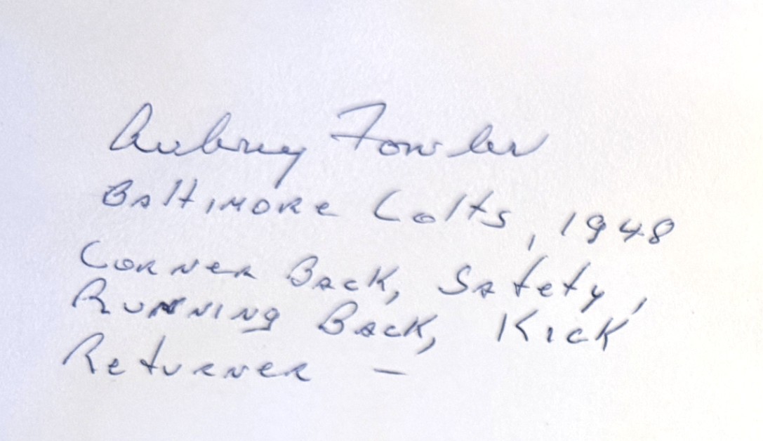 Aubrey Fowler - Baltimore Colts