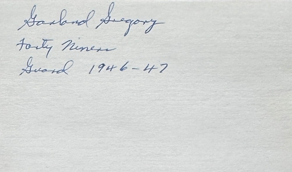 Garland Gregoty - San Francisco 49ers