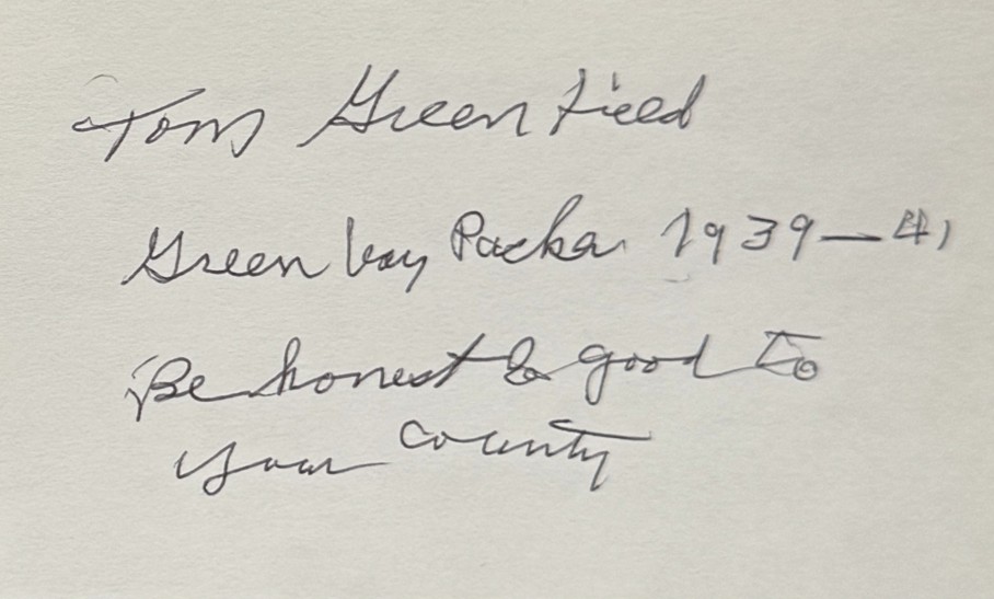 Tom Greenfield - Green Bay Packers