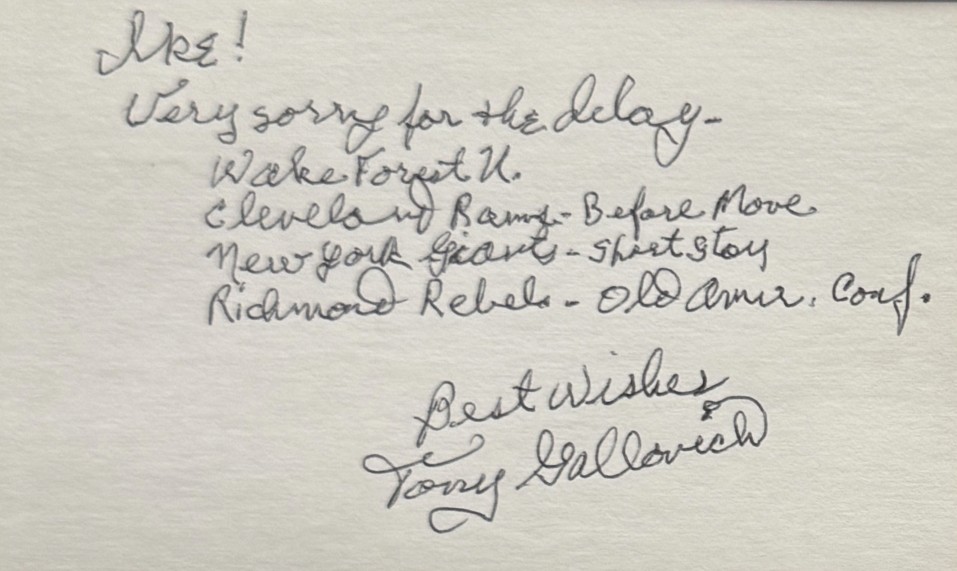 Tony Gallovich - Cleveland Rams