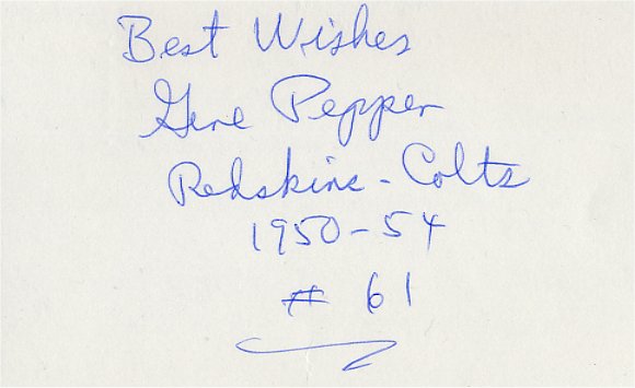 Gene Pepper - Washington Redskins