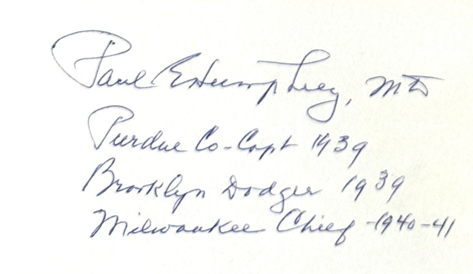 Paul Humphrey - Brooklyn Dodgers