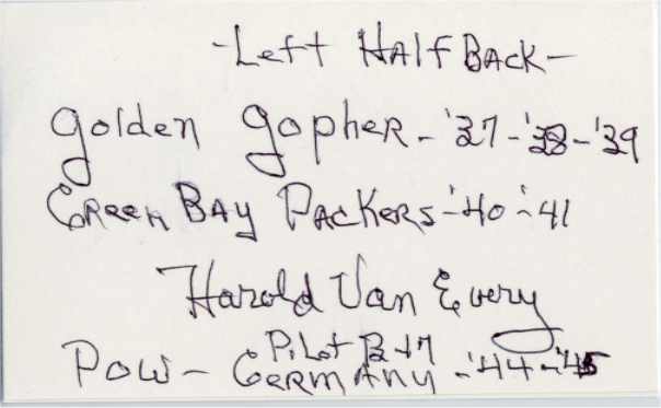 Hal Van Every - Green Bay Packers