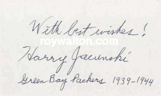 Harry Jacunski - Green Bay Packers