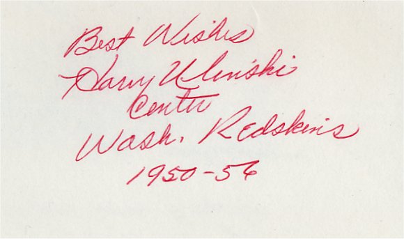 Harry Ulinski - Washington Redskins